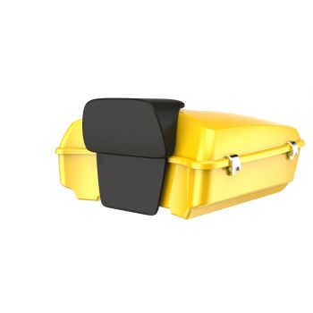Advanblack Chrome Yellow Chopped Tour Pack Pad Luggage Trunk For '97-'21 Harley Davidson Touring Street Electra Road Glide