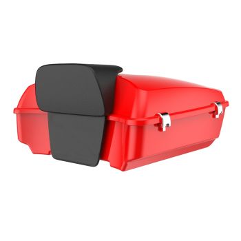 Advanblack Scarlet Red Chopped Tour Pack Pad Luggage Trunk For '97-'20 Harley Davidson Touring Street Electra Road Glide