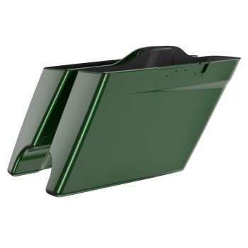 Advanblack Kinetic Green Dual Cutout Stretched Extended Saddlebag Bottoms for 2014+ Harley Davidson Touring