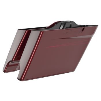 Advanblack Mysterious Red Sunglo Dual Cutout 4.5" Stretched Extended Saddlebags with Pin Stripe for Harley Davidson '14-'20 Touring