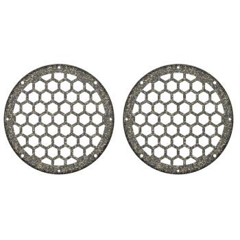 Advanblack x XBS Color Matched HEX 6.5'' Speaker Grills-Hard Candy Black Gold Flake (Lids Without Flames) 