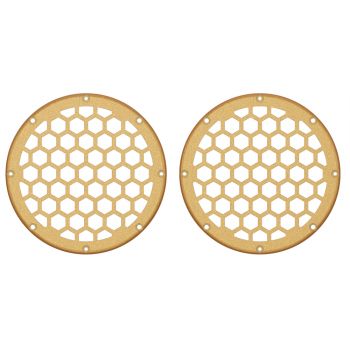 Advanblack x XBS Color Matched HEX 6.5'' Speaker Grills-Hard Candy Gold Flake (Lids Without Flames) 