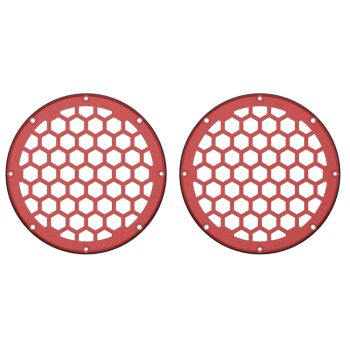 Advanblack x XBS Color Matched HEX 6.5'' Speaker Grills-Hard Candy Hot Rod Red Flake(Lids Without Flames) 
